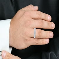 Fehér természetes gyémánt esküvő & eljegyzés Trio Band gyűrű készlet 10k fehér arany, gyűrű mérete -8