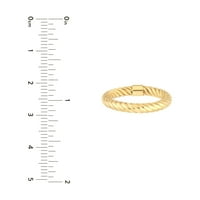 14K sárga arany egymásra rakható csavart kötélgyűrű, méret - nők