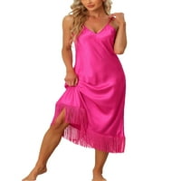 Egyedi alku nők Satin Hightgown Lounge Sleepwear Cami ruha bojt pizsamával