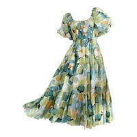 Manxivoo Boho nyári ruha női nyári virágos Sundress Alkalmi egy váll többszintű fodros Flowy Midi Beach Boho ruhák