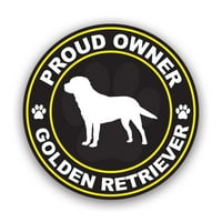 Büszke tulajdonos Golden Retriever matrica matrica-öntapadó vinil-időjárásálló-Made in USA-kutya kutya pet lapos bevonatú