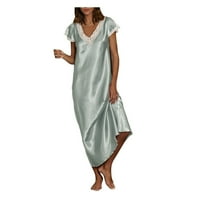 Jjayotai Molett Női ruhák Clearance Női Rövid ujjú v nyakú Homewear pizsama hosszú ruha hálóing hálóruha Rollbacks